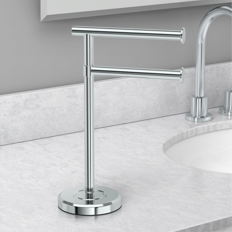 Chrome countertop towel online holder